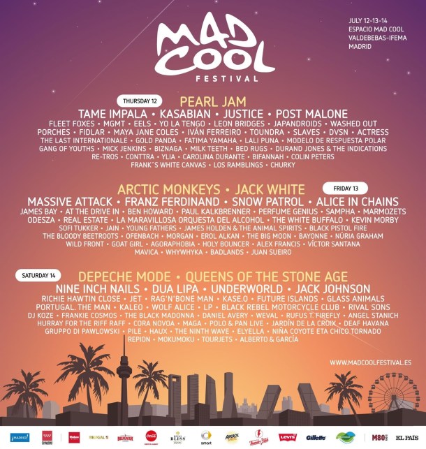 Mad Cool Fest 2018 cartel definitivo