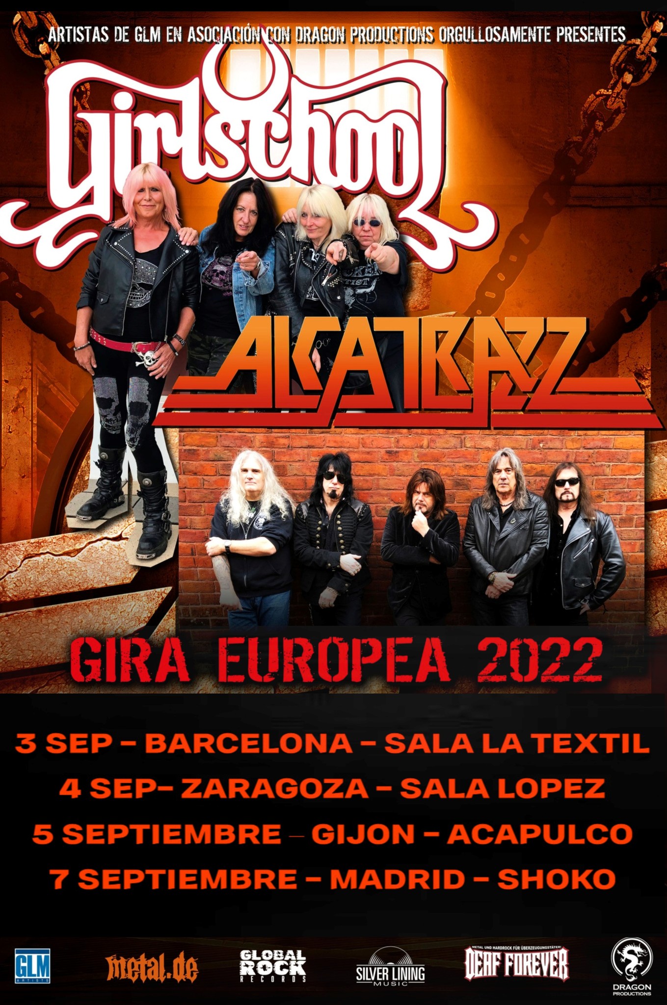 Alcatrazz + Girlschool spain tour 2022